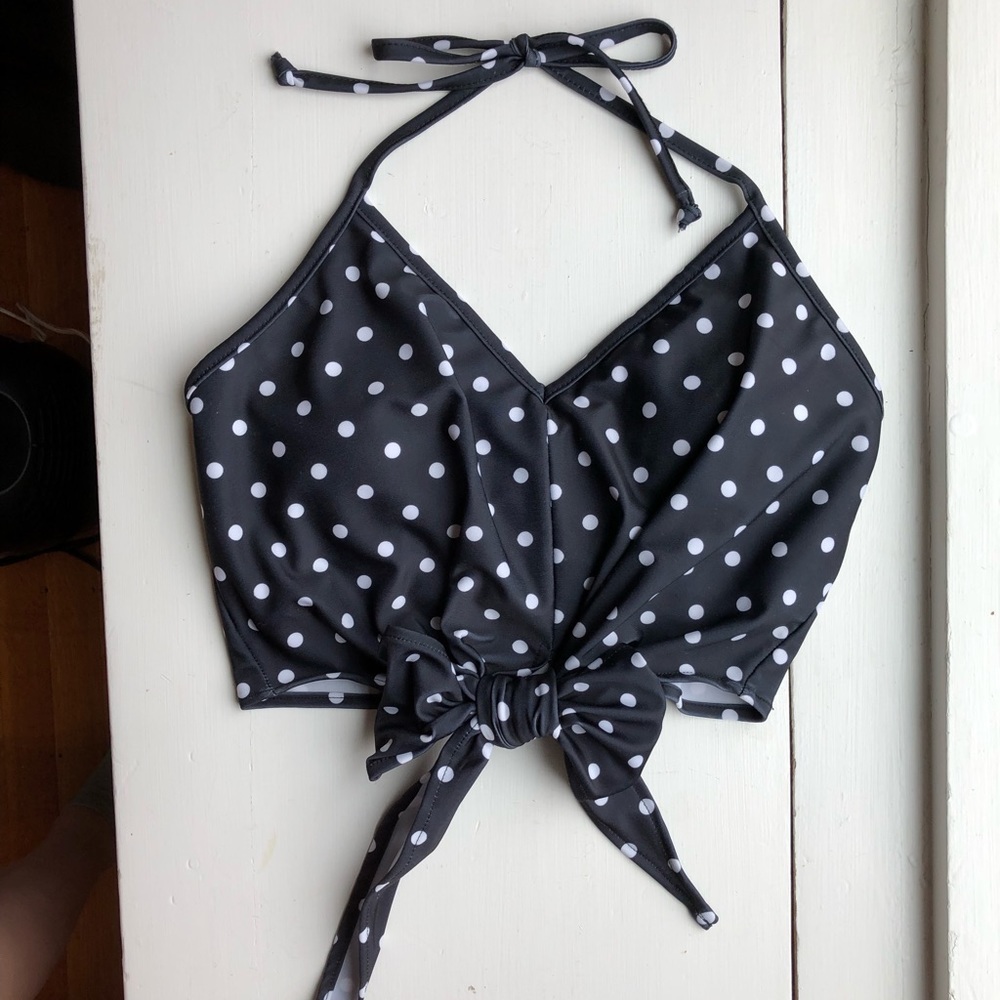 Kortni Jeane Medium Polka Dot Tied Up Top
